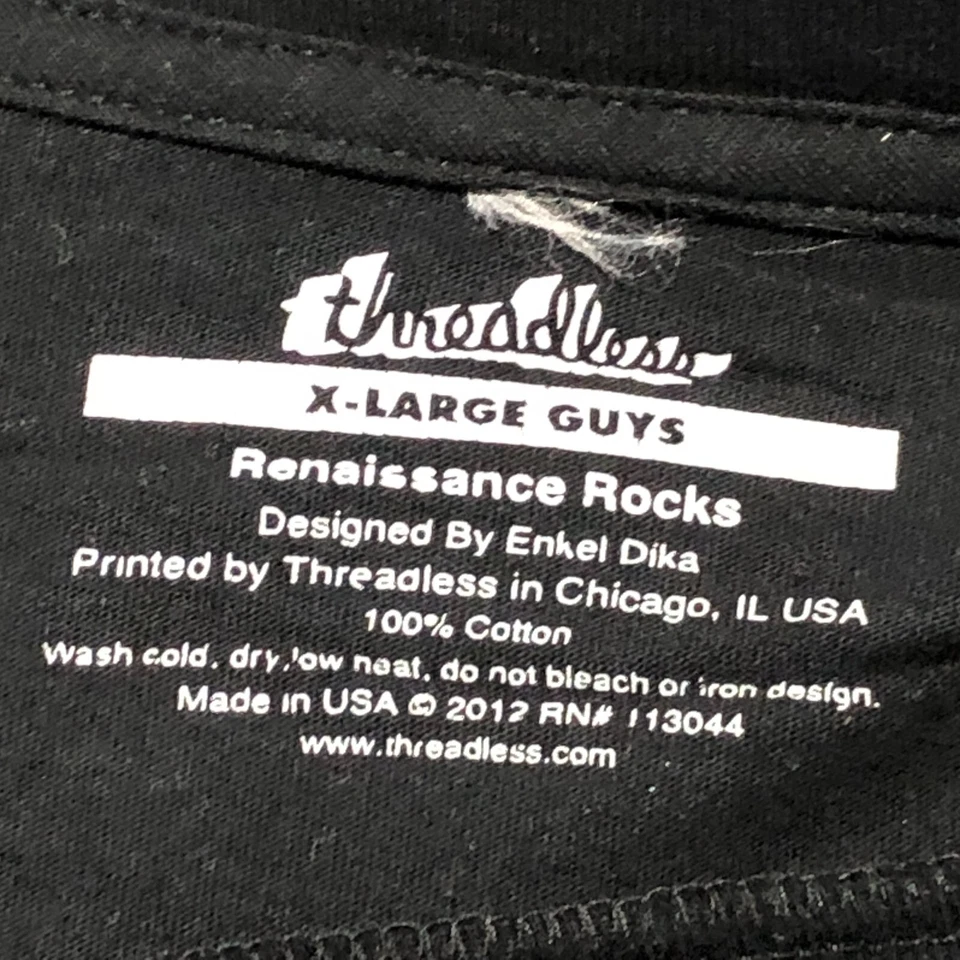 Threadless Mona Lisa as Punk Rocker Kiss 男式衬衫 XL — 第 3/4 张图片