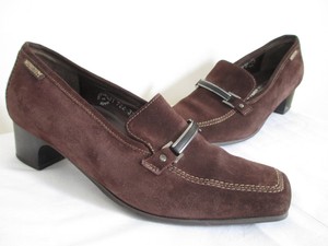suede eu leather brown shoes mephisto sz heeled loafers dress