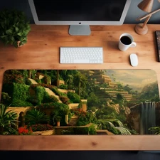 Terraced Garden Overlook XL Mouse Pad Desk Mat – 3 Size Options