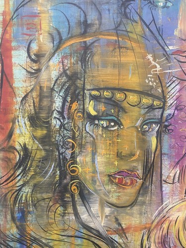 🔥 Vintage Mid Century Modern Abstract EXOTICA Women Beauty Oil Painting, 1959 - Picture 7 of 24