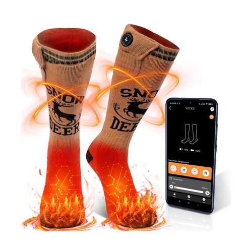 SNOW DEER Hunting Heated Socks with App Control for Men Women, Rechargeable E... - 第 1/6 張圖片