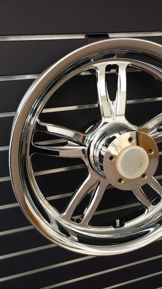 For Harley NEWPORT 16 x 3.5 Chrome Billet CNC Wheel USA MADE FITS 2000+ SOFTTAIL - Image 2 of 2