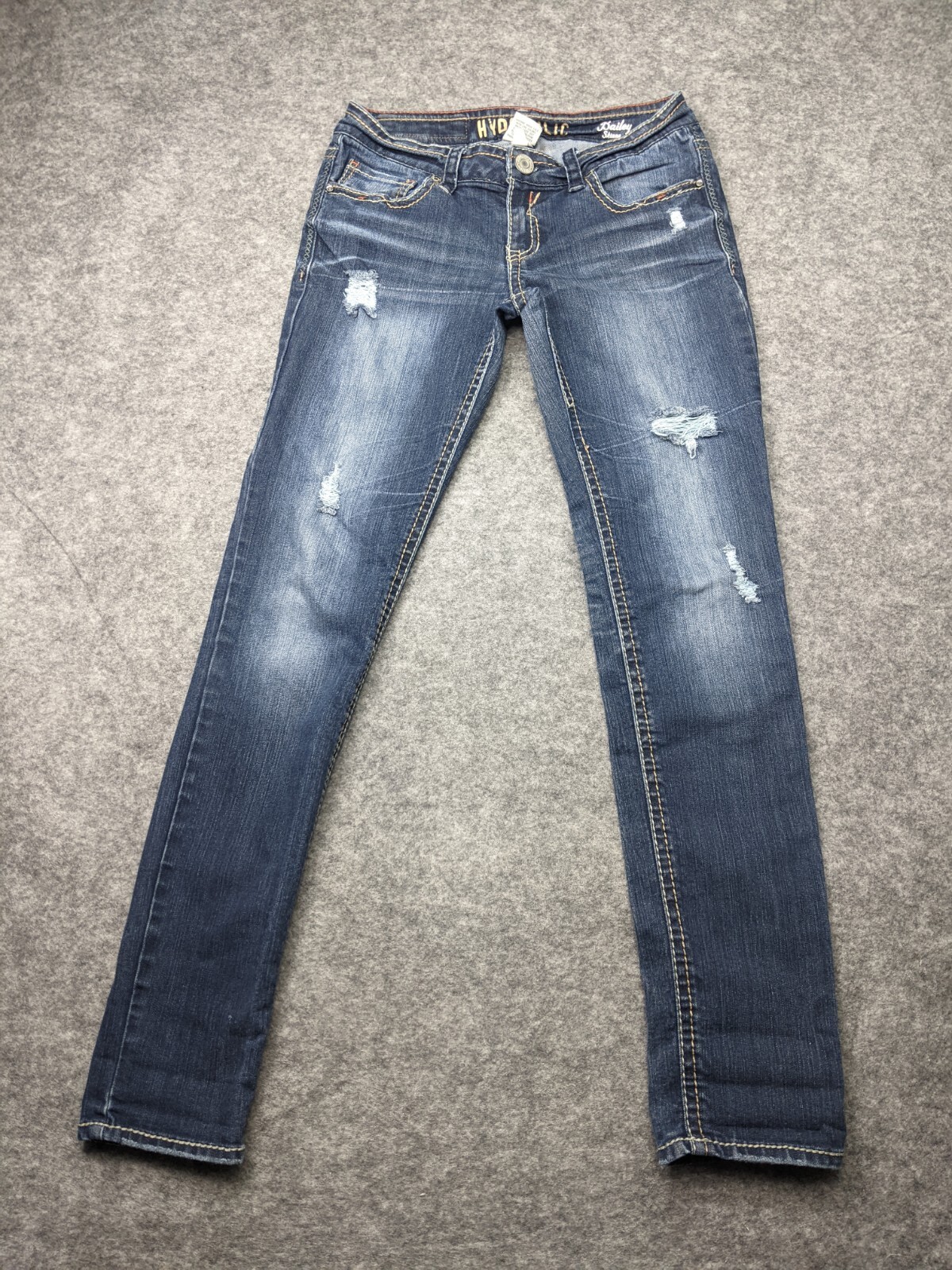 Hydraulic Jeans Womens 7/8 Low Rise Straight Leg Distressed Thick