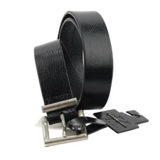 NEW CALVIN KLEIN Belt Sz. XL Black Textured Leather Vintage 90s B1122