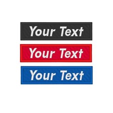 Custom Embroidered Text Patches - Name Tag Biker Sew On Patch