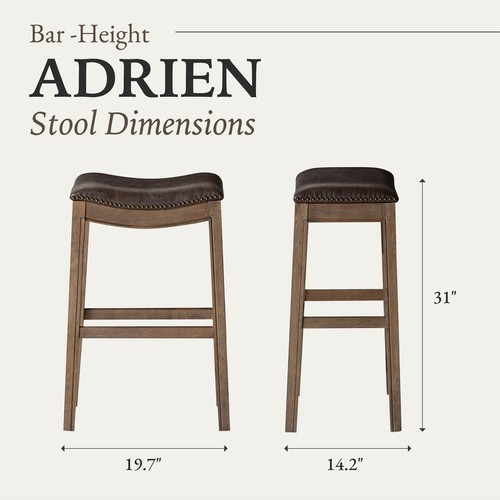 Maven Lane Barstool in Walnut Finish w/Marksman Saddle Vegan Leather (For Parts) - Picture 2 of 6
