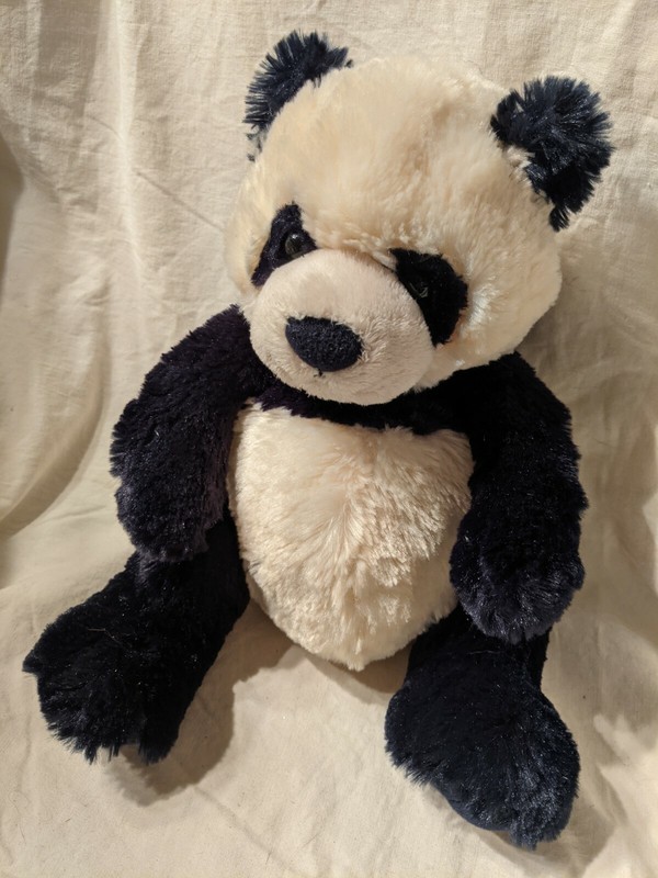 Gund Zi-Bo Panda Bear Stuffed Animal 12'' Plush Black and cream Sitting SOFT