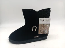 Muk Luks Black Jada Synthetic Short Boots Faux Fur Lined Women's Size 7 M Bootie