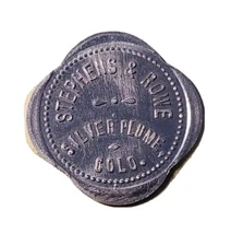 Silver Plume, CO Trade Token: Stephens & Rowe Silver Plume GF 5¢ In Trade