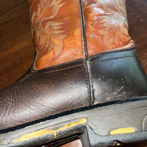 Ariat Size Youth size 5 WorkHog Wide Square Toe Brown Leather Boots 10007837 - Picture 6 of 7