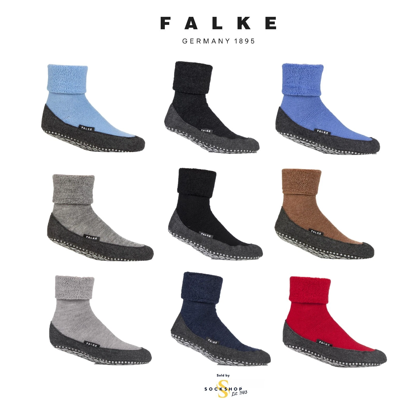 Men's FALKE Cosyshoe Home Socks Virgin Wool, Anatomic Fit Various Colours 1 Pair