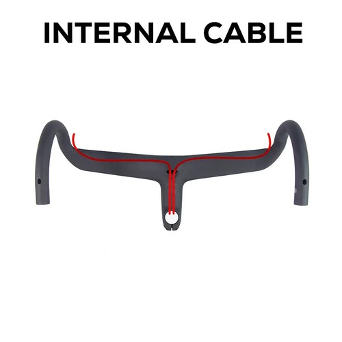 Manillar Di2 integrado de carbono para bicicleta de carretera de enrutamiento de cable interno completo - Imagen 4 de 13