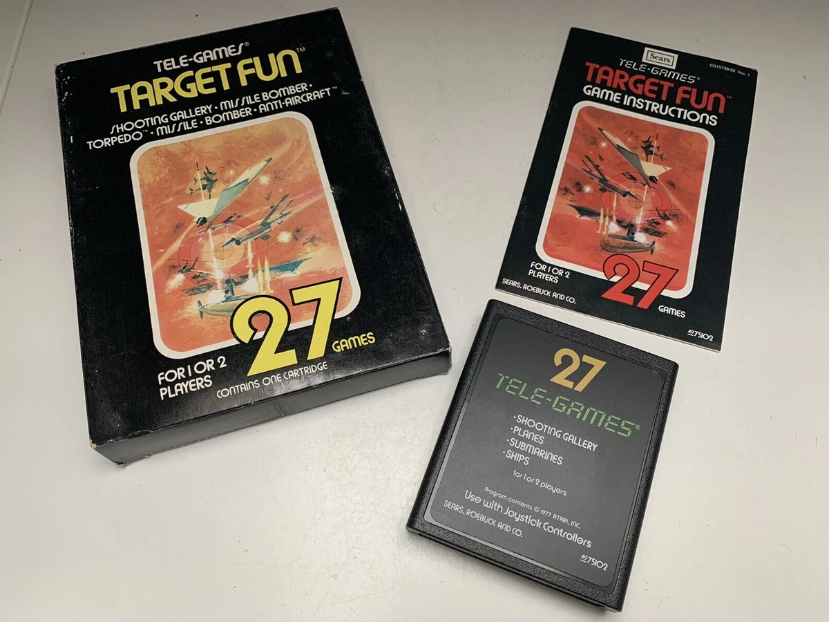 Vintage Atari 2600 Sears Tele Games TARGET FUN Video Game Box Manual Tested