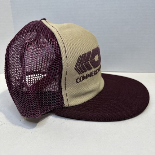Sombrero de camionero de colección comercial banco nacional billete plano gorra marrón caqui - Imagen 2 de 8