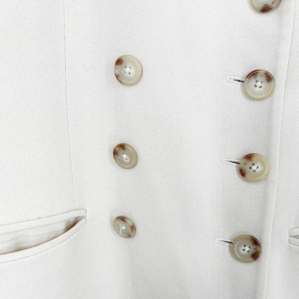 Blazer Ralph Lauren Vintage Marfil Doble Pecho Lana Muesca Cuello Talla 6 Crema Foto 3 de 4