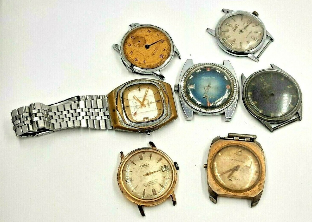 LOT OF 7 COLLECTION MEN WRIST WATCH MADE IN SWITZERLAND MANUAL