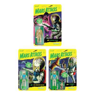 Super7 ReAction MARS ATTACKS!! (GitD) 3.75'' Action Figures **YOUR CHOICE**