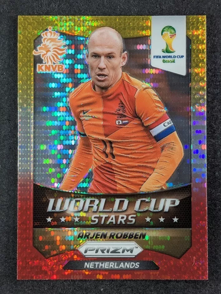 2014 Panini Prizm World Cup Brazil ARJEN ROBBEN Yellow and Red Pulsar Prizm #20