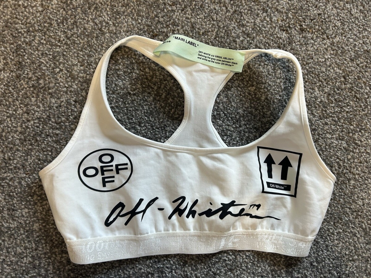 off white black sports bra