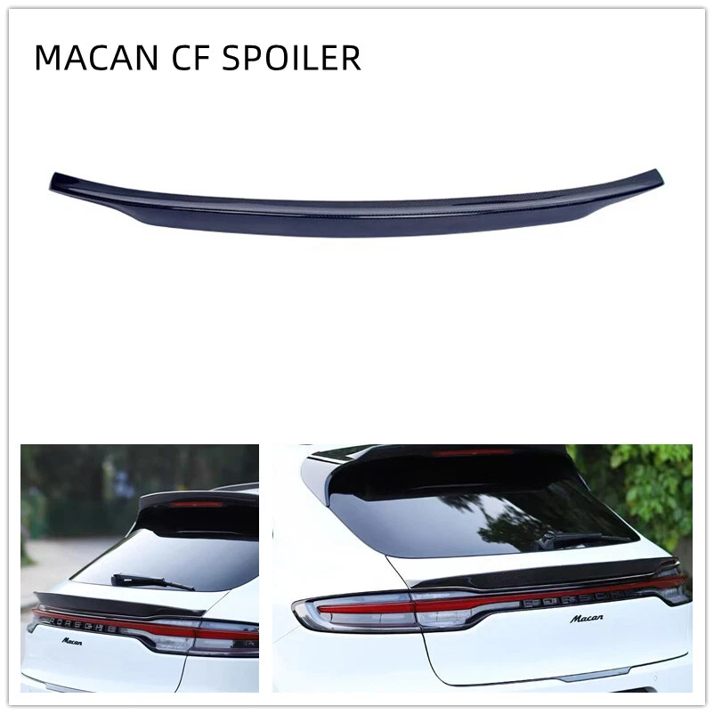 Fit 19-23 PORSCHE MACAN Real Carbon Fiber Rear Middle Deck Trunk Spoiler Wing Foto 2 de 4