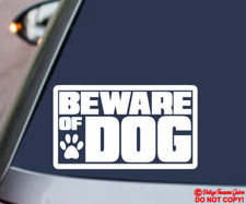 BEWARE OF DOG Vinyl Decal Sticker Car Window Door Home Security No Trespassing
