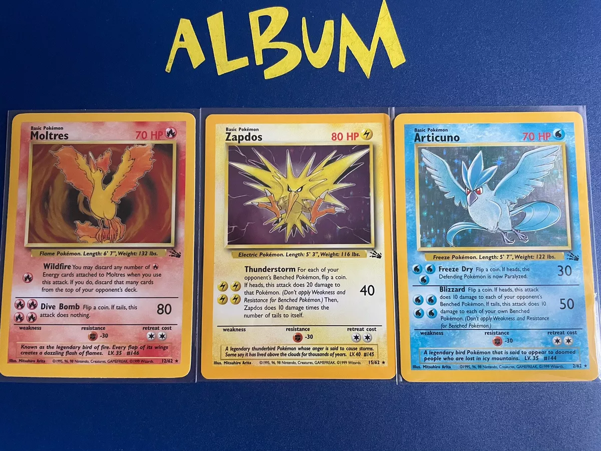 Articuno Moltres Zapdos - Pokemon Go - Foil - Legendary Card Lot - 3 Card  Set