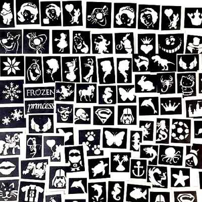 THE UNIQUE LITTLE GIFT SHOP LTD 100 STENCILS TOP UP YOUR GLITTER TATTOO KIT a mix of boys girls OR seasonal