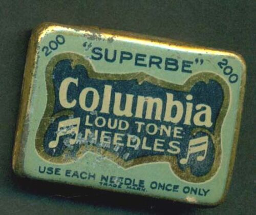Vintage Columbia Loud Tone Superbe Gramophone Needles Tin, c1930  A
