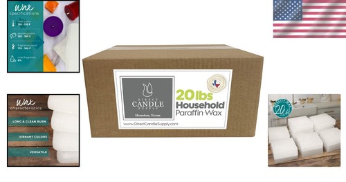 Versatile 20lb Paraffin Candle Wax for Custom Crafting - Non-Toxic & Easy to Use - Picture 2 of 9