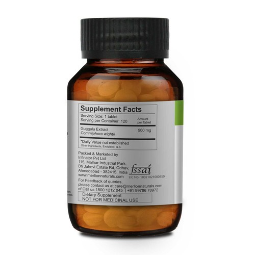 Guggulu Tablets, Commiphora wightii, 500mg x 120 Tablets - Bild 2 von 5