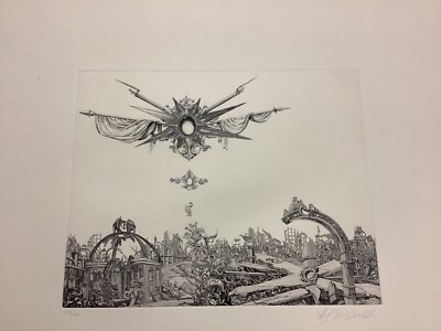 Hans-Georg Rauch Etching ''The Thoughts Of A Destroyed City'' 54/100