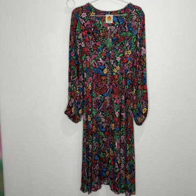 NWT Farm Rio Tropical Garden Lenzing Ecovero Viscose Midi Dress Small | eBay