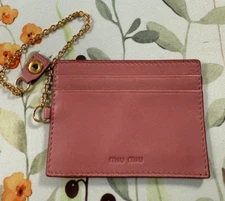 MIU MIU AUTHENTIC PINK LEATHER ID CARD HOLDER/PRELOVED!!/FREE SHIPPING!!