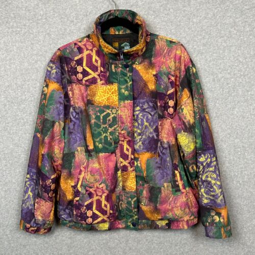 Vintage Forresters Jacket Womens M Multicolor Abstract Gore Tex Full Zip 90s USA
