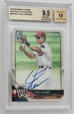 2018 Bowman Chrome Cole Freeman 1st Bowman Auto BGS 9.5/10 Nationals Invest Now!