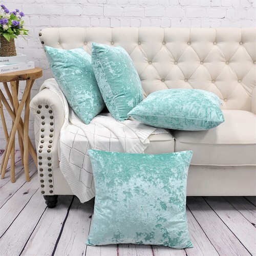 4PCS Crushed Velvet Decorative Throw Pillow Covers Gradient Square Cushion Cover - Picture 34 of 77