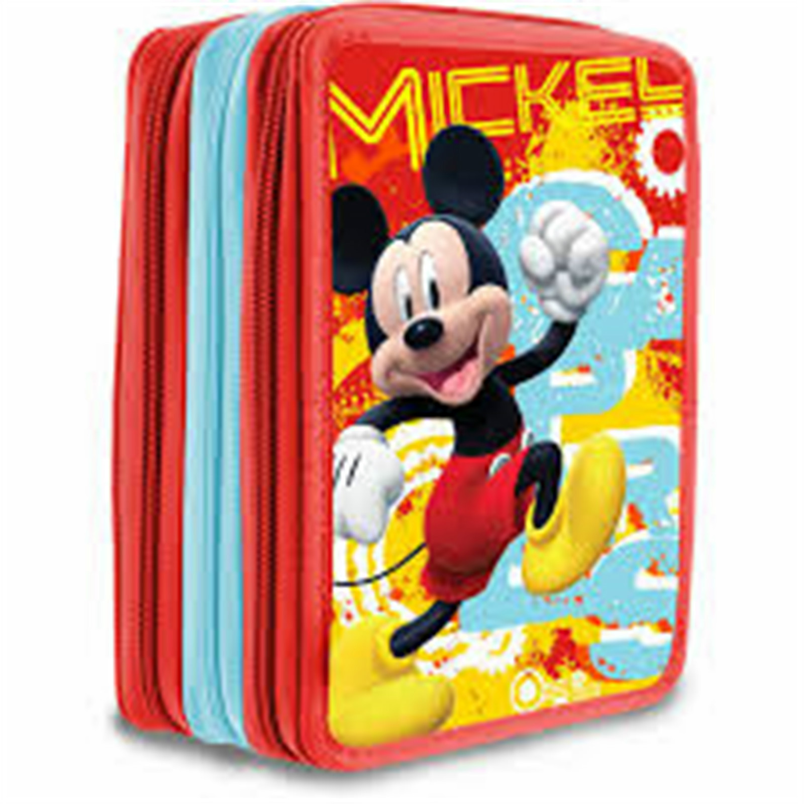 Disney Mickey Mouse - Triple Pencil Case with Accessories / Stationery