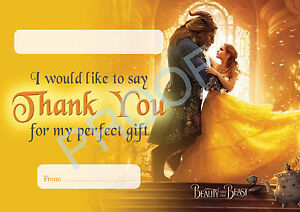Pack of 10 Beauty and the Beast Thank You Notes With Envelopes /& Banner Offer