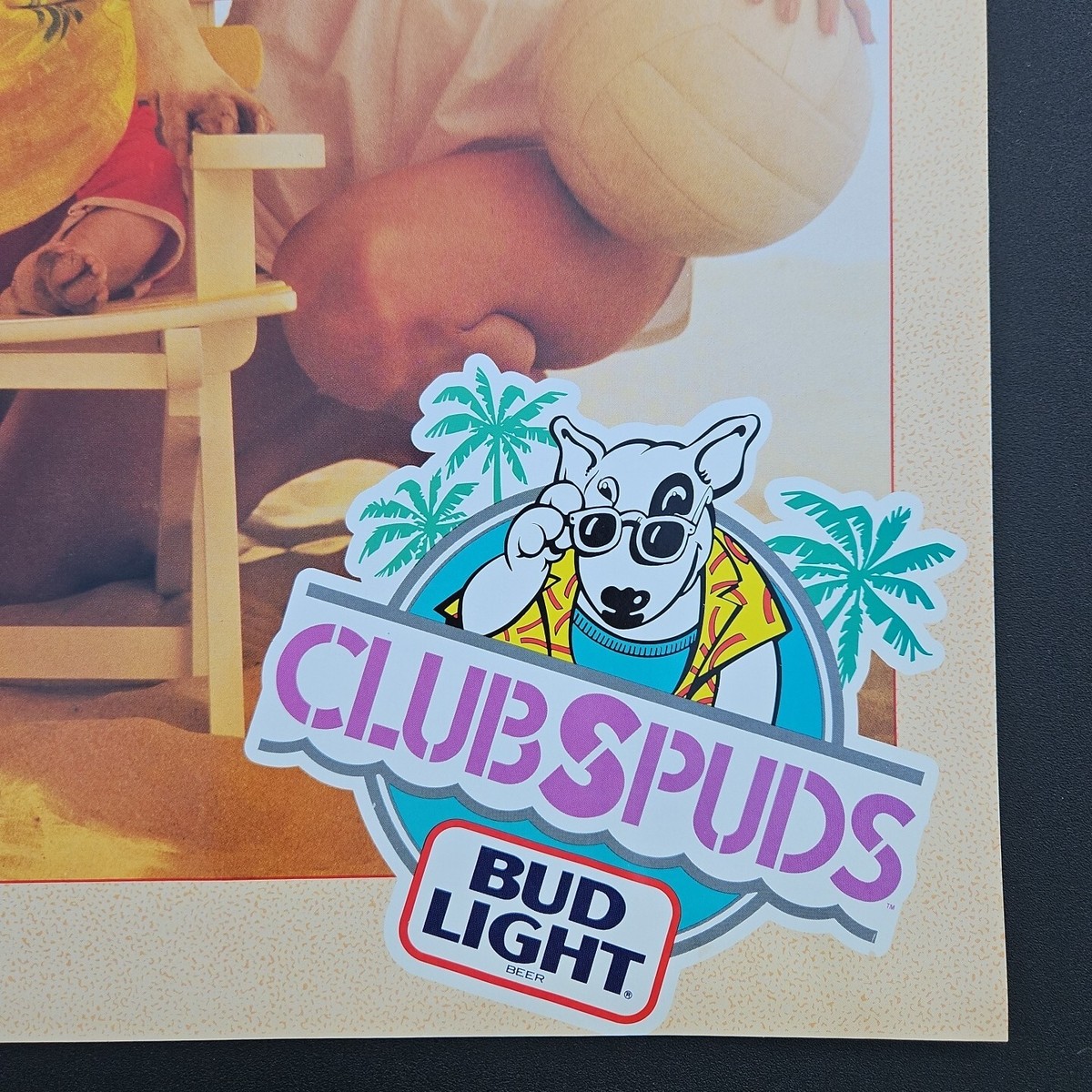Vintage 1988 Bud Light Club Spuds Spud Mackenzie Advertising