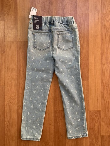 Gap Denim Toddler Girls Floral Print Elastic Waist Pull On Jeggings Blue Size 5Y - Picture 3 of 4