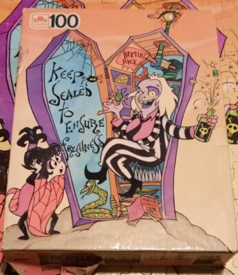vintage 1990 Golden Beetlejuice Cartoon Series 100 Piece Puzzle (miss 1 piece)