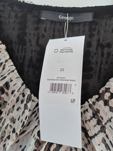 BNWT LOVELY GEORGE BATIK DESIGN RUFFLE DRESS SIZE 22 NEW PLUS CURVE RP £26 - Picture 6 of 8