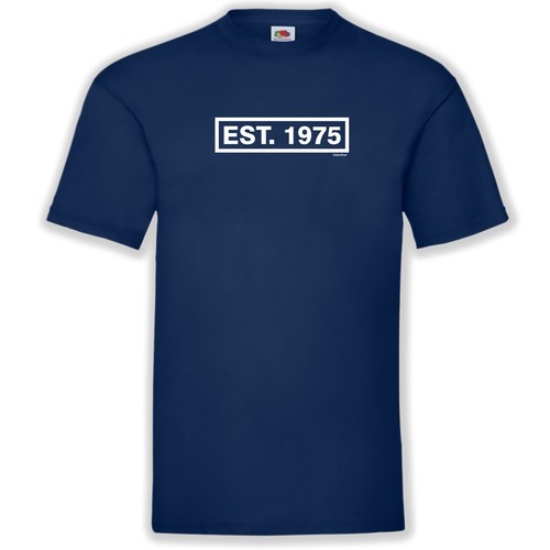 Est. 1975 50th Birthday Hand Printed T-Shirt Gift Size S-5XL - Picture 3 of 4