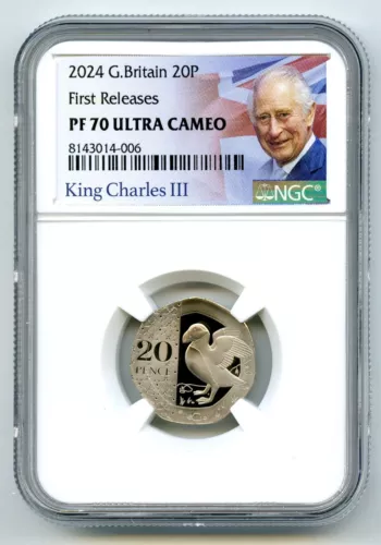 2024 GREAT BRITAIN 20P NGC PF70 UCAM PROOF PUFFIN 20 PENCE FIRST RELEASES