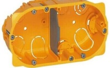 Legrand Batibox Yellow Plastic Back Box, NF, IP00, Drylining Mount, 2 Gangs 