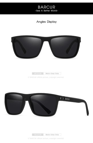 Occhiali da sole Polarizzati Uomo Occhiali da Sole UV400 BLACK-GREY - Foto 7 di 8