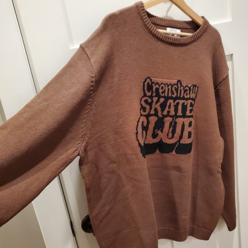 Y2K Crenshaw Skate Club Sweater Mens XXL Brown Logo Grunge Oversized CSC Skater - Picture 4 of 12