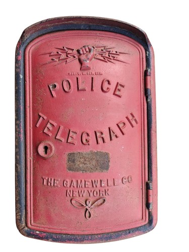 Antike The Gamewell Co. Polizei Telegraph Rufbox Gusseisen Steampunk Dekor