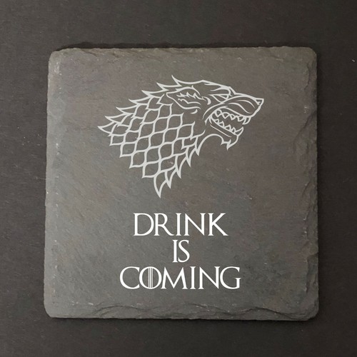 GAME OF THRONES INSPIRED ENGRAVED SLATE COASTERS - Picture 3 of 6