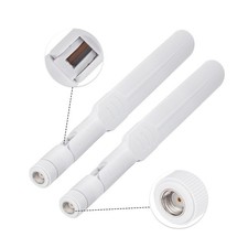 1Pair 8dBi 2.4G 5.8G Dual Band WiFi RP-SMA White Antenna for IP Camera Router